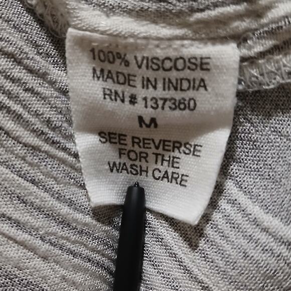 Truly 4 You vertical stripe boho Navy/white tunic M pompom butterfly sleeves - Picture 6 of 8